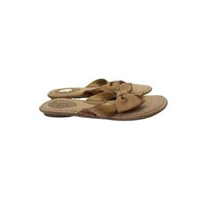 BOC Born Concept Beige Bow Thong Sandals Flip Flops Women’s Size 8